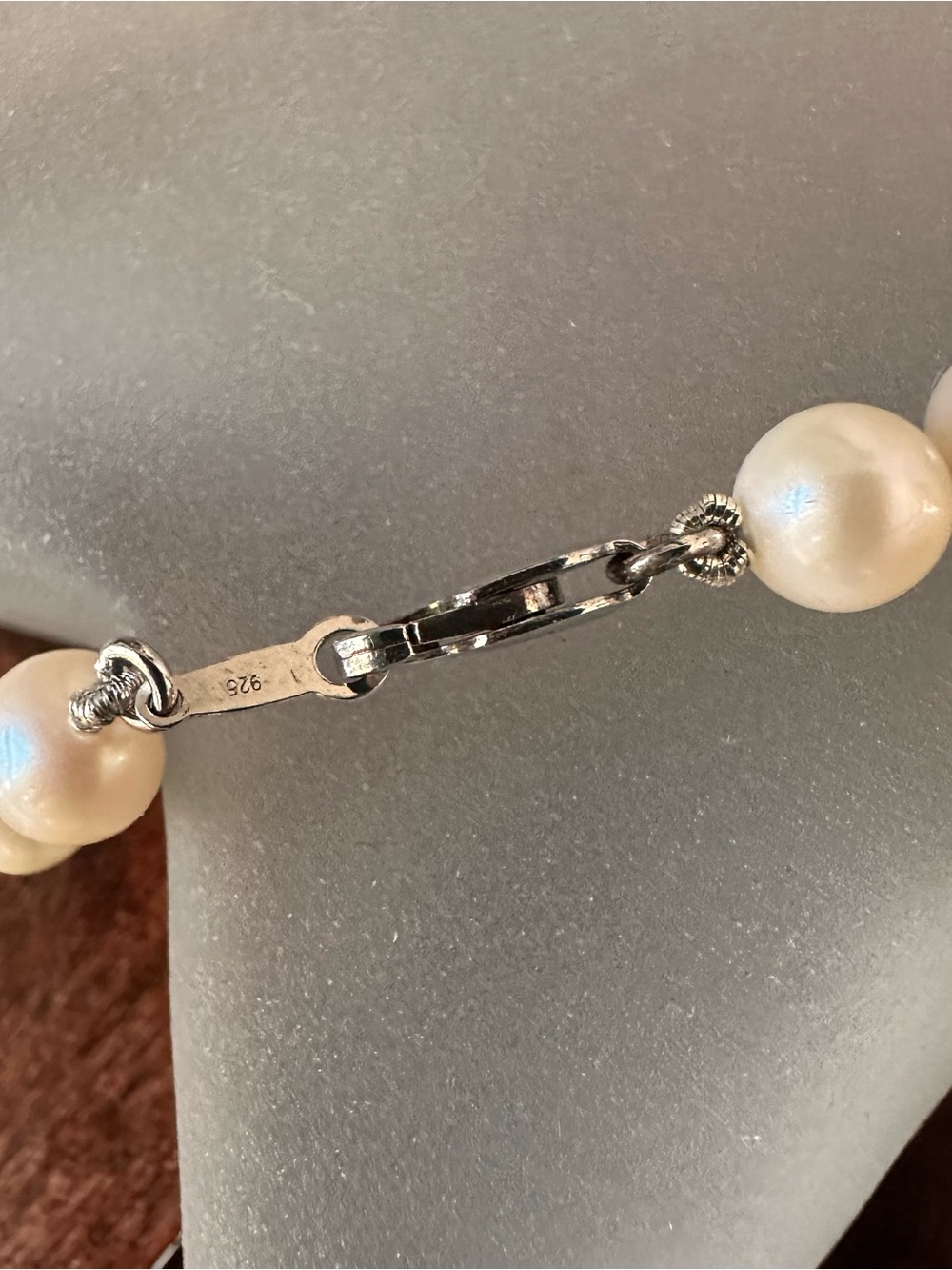 Freshwater pearl & sterling necklace, 18in - Picture 7 of 7